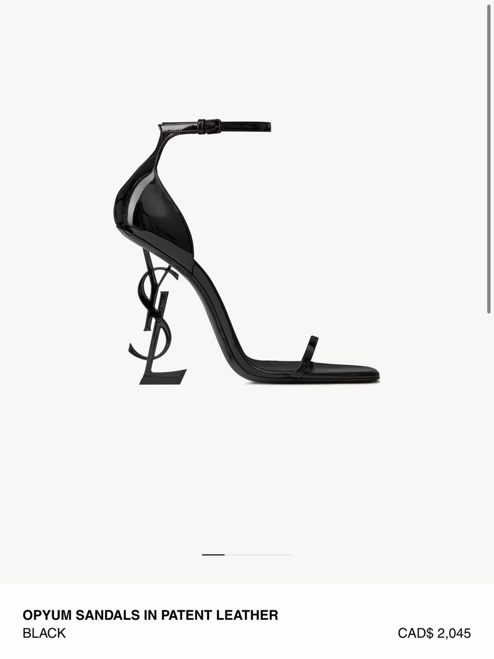 Saint Laurent Black Patent-Leather YSL-Heel Sandals